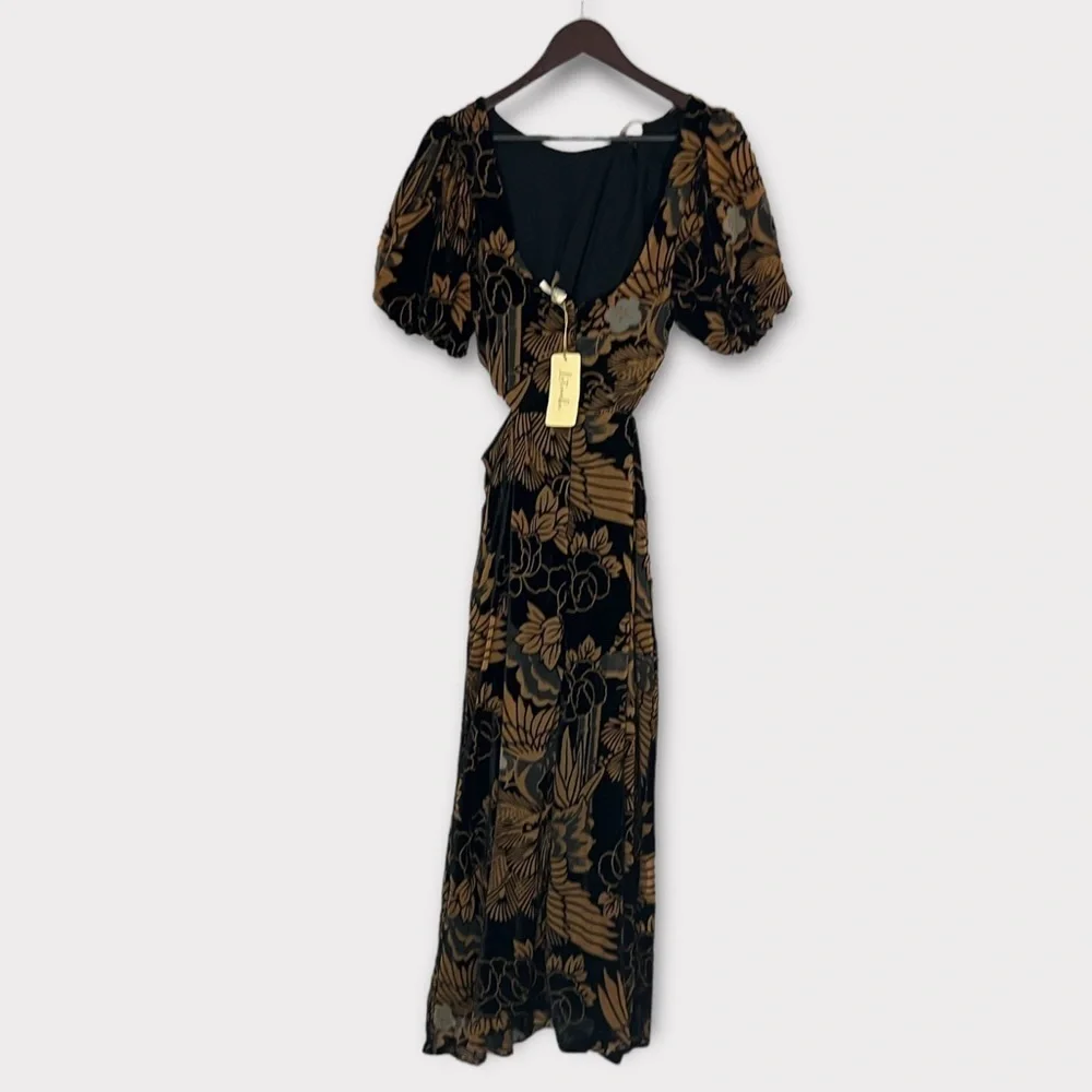 Anthropologie Let Me Be Burnout Velvet Cutout Maxi Dress NWT - Picture 5 of 12